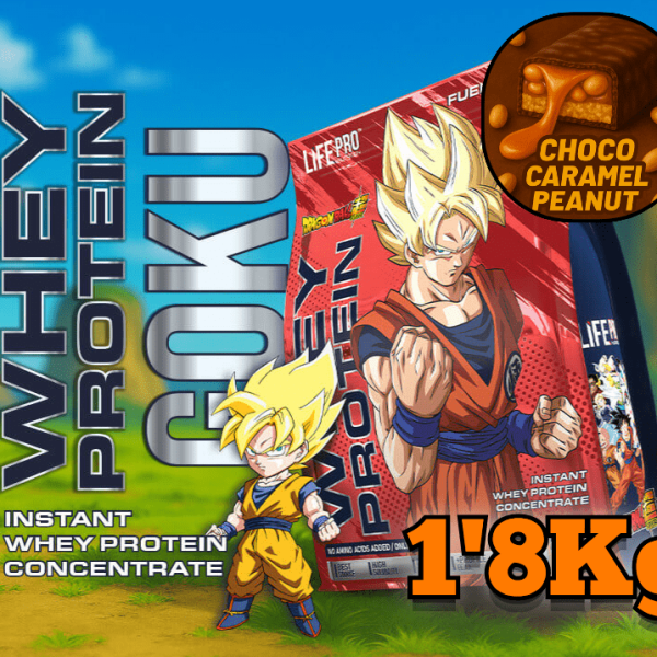 Life Pro Whey Dragon Ball, Limited Edition. Goku 1.8kg (Chocolate, Caramelo y Cacahuete)
